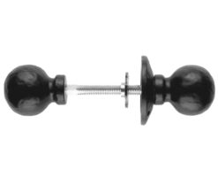 Ludlow Foundries Ball Rim Door Knob, Black Antique  (sold in pairs)