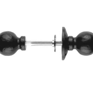 Ludlow Foundries Ball Rim Door Knob, Black Antique  (sold in pairs)