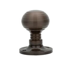 Manital Queen Anne Mortice Door Knob, Dark Bronze  (sold in pairs)