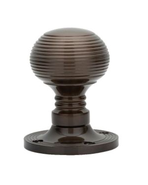 Manital Queen Anne Mortice Door Knob, Dark Bronze  (sold in pairs)