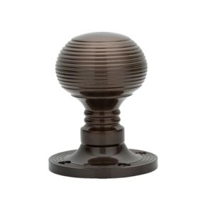 Manital Queen Anne Mortice Door Knob, Dark Bronze  (sold in pairs)