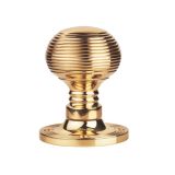 Manital Queen Anne Mortice Door Knob, Polished Brass  (sold in pairs)