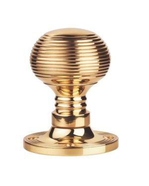 Manital Queen Anne Mortice Door Knob, Polished Brass  (sold in pairs)