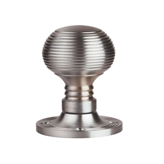 Manital Queen Anne Mortice Door Knob, Satin Chrome  (sold in pairs)