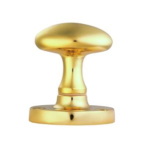 Manital Victorian Oval Mortice Door Knob, Polished Brass  (sold in pairs)