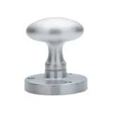 Manital Victorian Oval Mortice Door Knob, Satin Chrome  (sold in pairs)