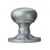 Manital Victorian Mushroom 64mm Diameter Base Unsprung Mortice Door Knob (Face Fixed), Satin Chrome  (sold in pairs)