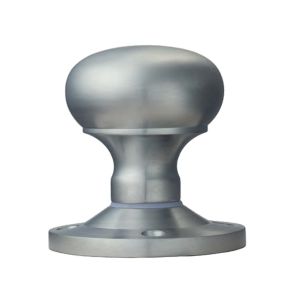 Manital Victorian Mushroom 64mm Diameter Base Unsprung Mortice Door Knob (Face Fixed), Satin Chrome  (sold in pairs)