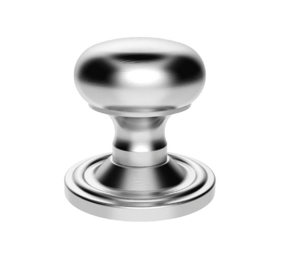 Manital Victorian Mushroom Unsprung Mortice Door Knob (Concealed Fixed), Satin Chrome  (sold in pairs)
