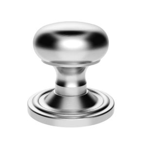 Manital Victorian Mushroom Unsprung Mortice Door Knob (Concealed Fixed), Satin Chrome  (sold in pairs)