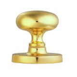 Manital Victorian Mushroom Solid Half Sprung Mortice Door Knob (Face Fixed), Polished Brass  (sold in pairs)
