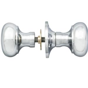 Manital Victorian Small Mushroom 56mm Diameter Base Rim Door Knobs, Polished Chrome  (sold in pairs)