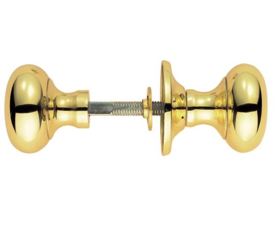 Manital Victorian Small Mushroom 56mm Diameter Base Rim Door Knobs, Polished Brass  (sold in pairs)
