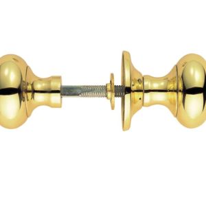 Manital Victorian Small Mushroom 56mm Diameter Base Rim Door Knobs, Polished Brass  (sold in pairs)