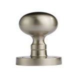 Manital Victorian Mushroom Solid Half Sprung Mortice Door Knob (Face Fixed), Satin Nickel  (sold in pairs)