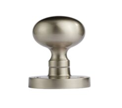 Manital Victorian Mushroom Solid Half Sprung Mortice Door Knob (Face Fixed), Satin Nickel  (sold in pairs)