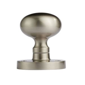 Manital Victorian Mushroom Solid Half Sprung Mortice Door Knob (Face Fixed), Satin Nickel  (sold in pairs)