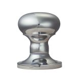 Manital Victorian Mushroom 56mm Diameter Base Unsprung Mortice Door Knob (Face Fixed), Polished Chrome  (sold in pairs)