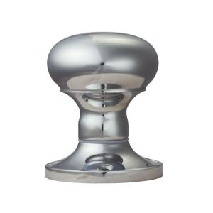 Manital Victorian Mushroom 56mm Diameter Base Unsprung Mortice Door Knob (Face Fixed), Polished Chrome  (sold in pairs)