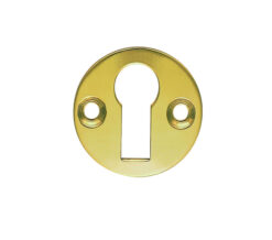 Round Flat Standard Profile Escutcheon (31mm Diameter), Polished Brass