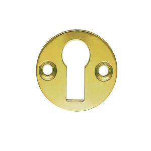 Round Flat Standard Profile Escutcheon (31mm Diameter), Polished Brass