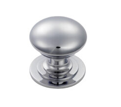 Victorian Cupboard Knob Fingertip Design - Polished Chrome