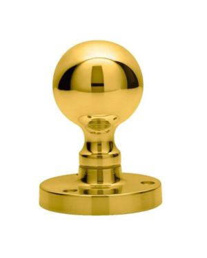 Manital Victorian Ball Mortice Door Knob, Polished Brass  (sold in pairs)