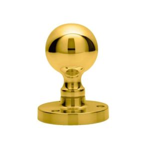 Manital Victorian Ball Mortice Door Knob, Polished Brass  (sold in pairs)