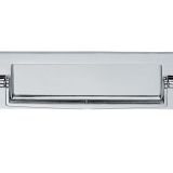 Postal Knocker Letter Plate (256mm x 80mm), Polished Chrome