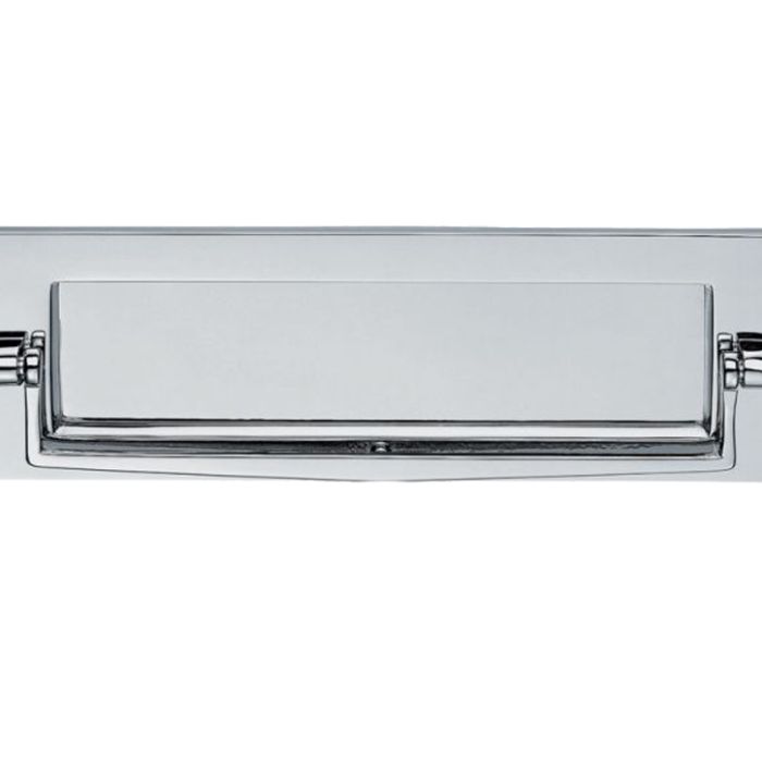 Postal Knocker Letter Plate (256mm x 80mm), Polished Chrome