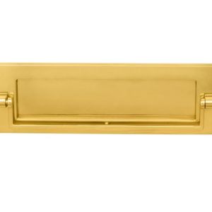 Postal Knocker Letter Plate (256mm x 80mm), Polished Brass