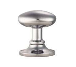 Oval Face Fix Mortice Door Knob, Polished Chrome  (sold in pairs)