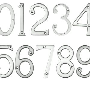 Face Fix Door Numerals (0-9), Satin Chrome