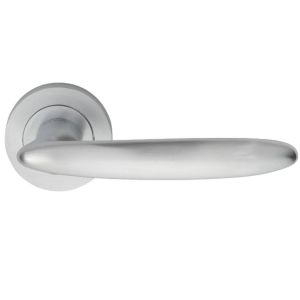 Manital Nirvana Door Handles On Round Rose, Satin Chrome (sold in pairs)