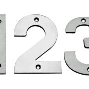 Eurospec 50mm Screw Fix Numerals (0 – 9), Polished Stainless Steel OR Satin Stainless Steel