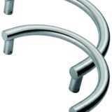 Eurospec Semi Circular Pull Handles (350mm) With Back to Back Fixings - Satin Stainless Steel (sold in pairs)