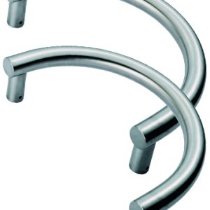 Eurospec Semi Circular Pull Handles (350mm) With Back to Back Fixings – Satin Stainless Steel (sold in pairs)