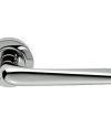 Manital Petra Door Handles On Round Rose, Polished Chrome (sold in pairs)
