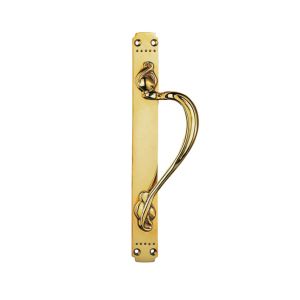 Ornate Finger Plate (384mm x 42.5mm), Polished Brass