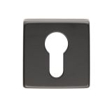 Manital Euro Profile Escutcheon On Square Rose, Black Finish  (Sold In Singles)