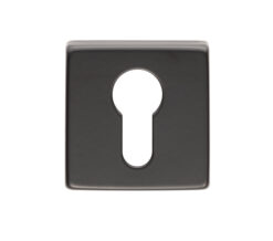 Manital Euro Profile Escutcheon On Square Rose, Black Finish  (Sold In Singles)