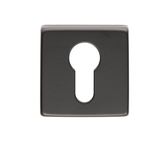 Manital Euro Profile Escutcheon On Square Rose, Black Finish  (Sold In Singles)