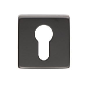 Manital Euro Profile Escutcheon On Square Rose, Black Finish  (Sold In Singles)