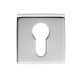 Manital Euro Profile Escutcheon On Square Rose, Polished Chrome  (Sold In Singles)