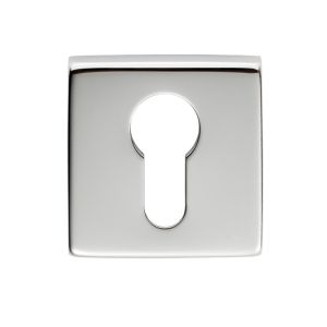 Manital Euro Profile Escutcheon On Square Rose, Polished Chrome  (Sold In Singles)