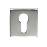 Manital Euro Profile Escutcheon On Square Rose, Satin Chrome  (Sold In Singles)