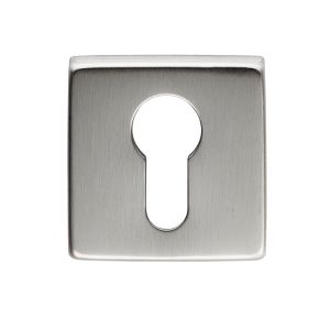 Manital Euro Profile Escutcheon On Square Rose, Satin Chrome  (Sold In Singles)