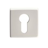 Manital Euro Profile Escutcheon On Square Rose, White Finish  (Sold In Singles)