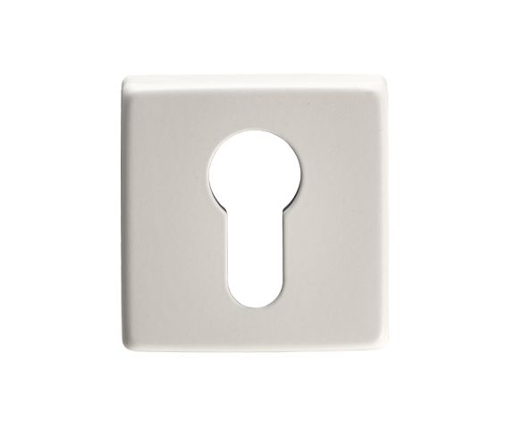 Manital Euro Profile Escutcheon On Square Rose, White Finish  (Sold In Singles)
