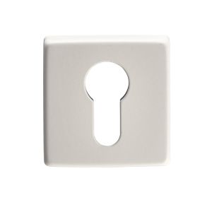 Manital Euro Profile Escutcheon On Square Rose, White Finish  (Sold In Singles)